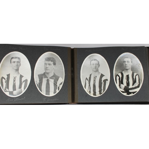 1281 - Newcastle United A.F.C. Souvenir photograph album, Season 1905-6. 7. 8, 9, 10 & 11. leather bound ph... 