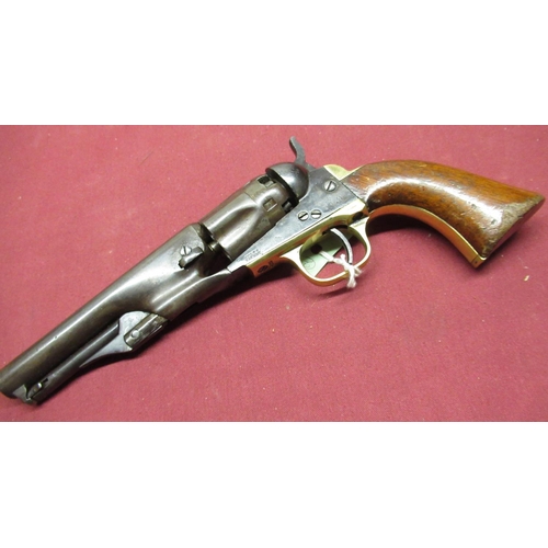 1023 - Colt model 1862 police revolver, New York USA case hardened frame stamped Colt patent & brass trigge... 
