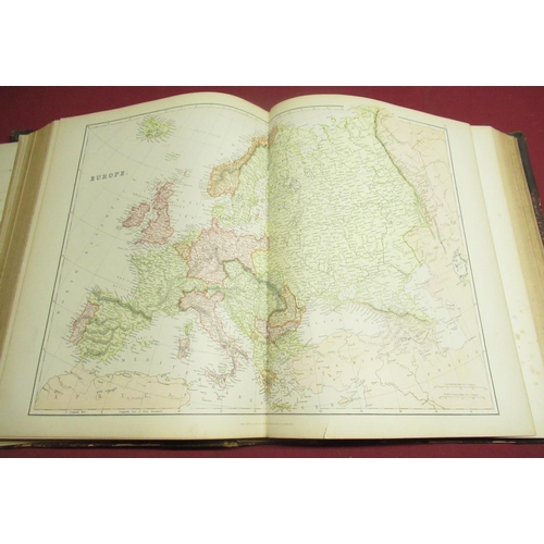 1311 - The Comprehensive Atlas & Geography of the World, Blackie & Son, 1882, half-leather bound (A/F)