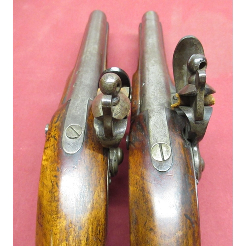1007 - Pair of flintlock dragoon service style pistols, with 7