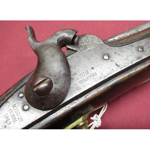 1 - U.S model 1842 H. Aston percussion cap cavalry pistol with 8 1/2