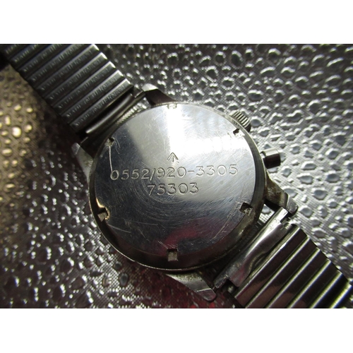 326 - Lemania Series 2 Royal Navy Fleet Air Arm Issue hand wound single button chronograph wristwatch. Sig... 