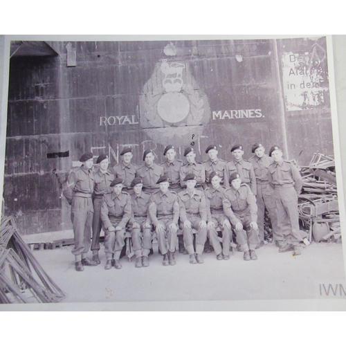 326 - WWII military collection relating to Royal Marine Frederick Etchells, comprising of group of four me... 