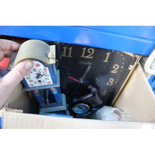 BOX OF ASSORTED BATTERY CLOCKS