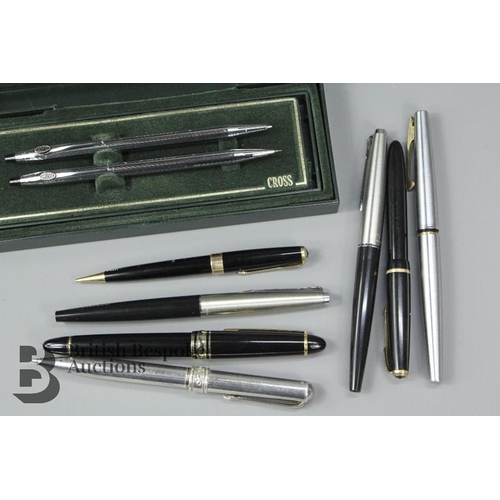 Miscellaneous Pens Including Links Of London Biro Engraved Goldman Sachs Three Vintage Parker Ink