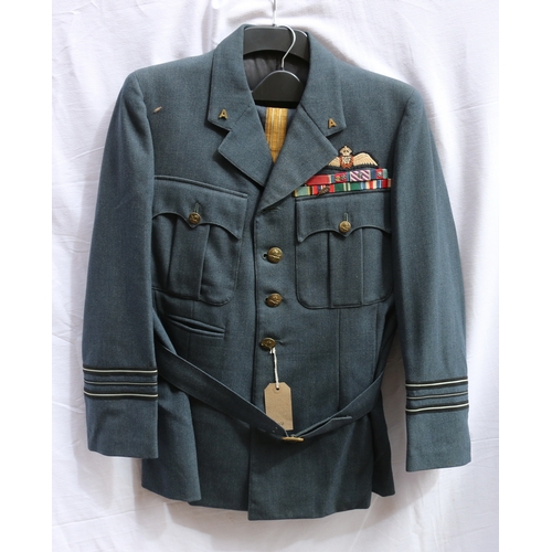 412 - British Royal Air Force dress uniform jacket with Moss Bros and Co Ltd of London label penned 
