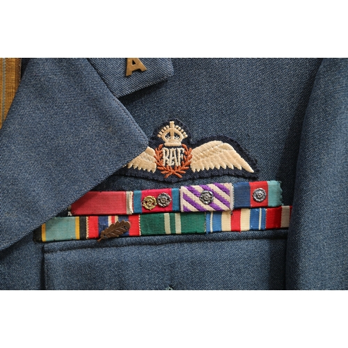 412 - British Royal Air Force dress uniform jacket with Moss Bros and Co Ltd of London label penned 