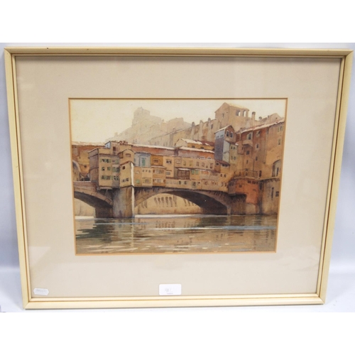 152 - CHARLES OPPENHEIMER (1875 - 1961)Ponte VecchioWatercolour, with accompanying letter of provenance, 2... 