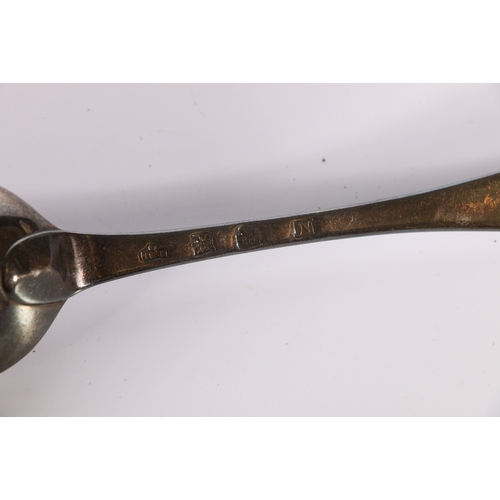 22 - Antique George II Jacobite period Scottish silver table spoon of oar pattern with 