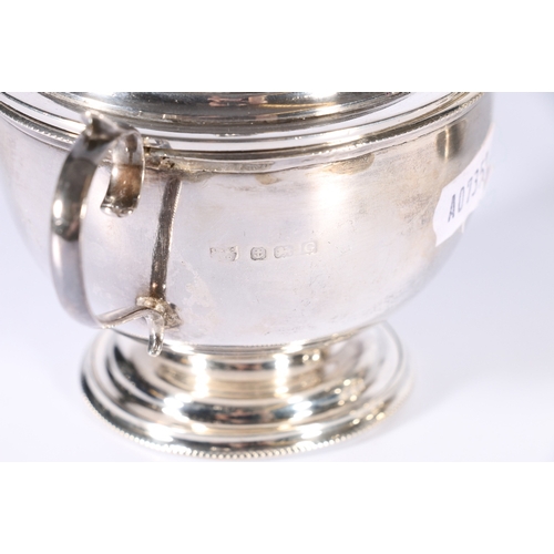 59 - George V Art Deco period silver three piece tea set by S Blanckensee & Son Ltd, Birmin... 