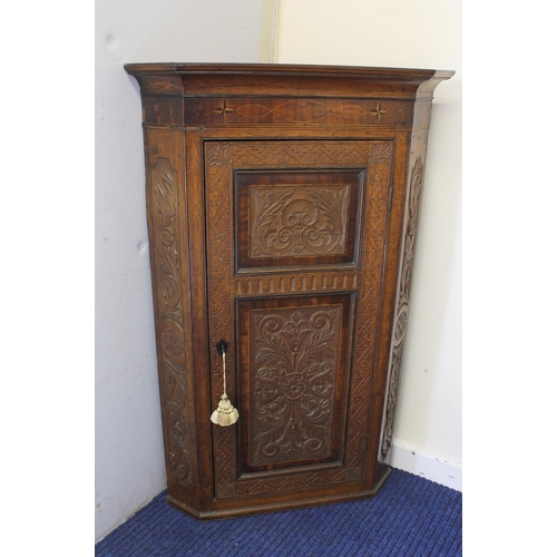 Antique oak and mahogany corner cupboard auctions & price archive