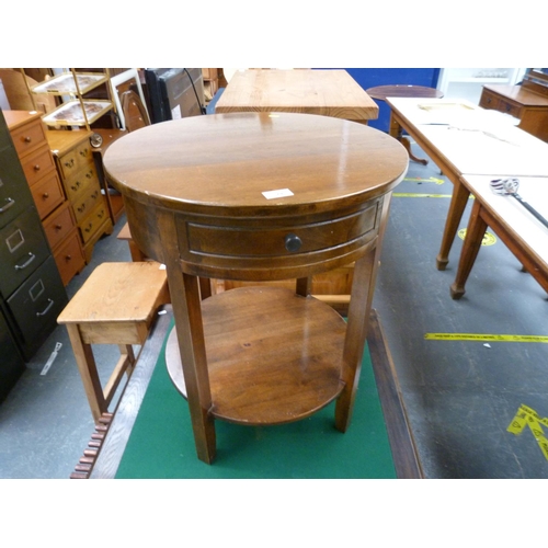 24 - Small round side table with drawer