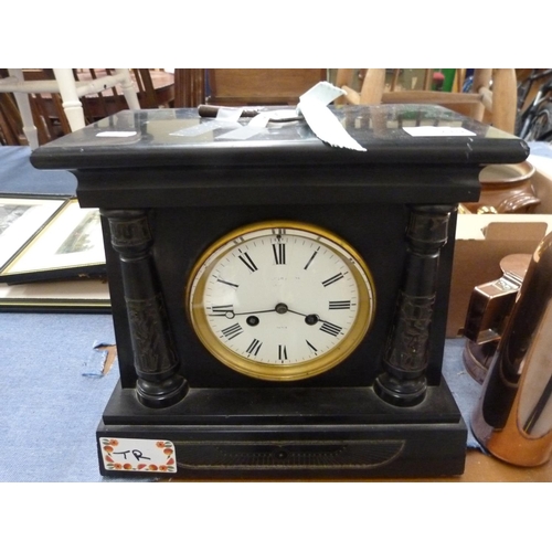 Large slate mantel clock by R H Halford and Sons London. Barnebys