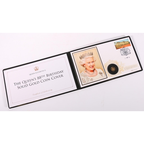 Jubilee Mint The Queen's 88th Birthday solid gold coin cover... Barnebys