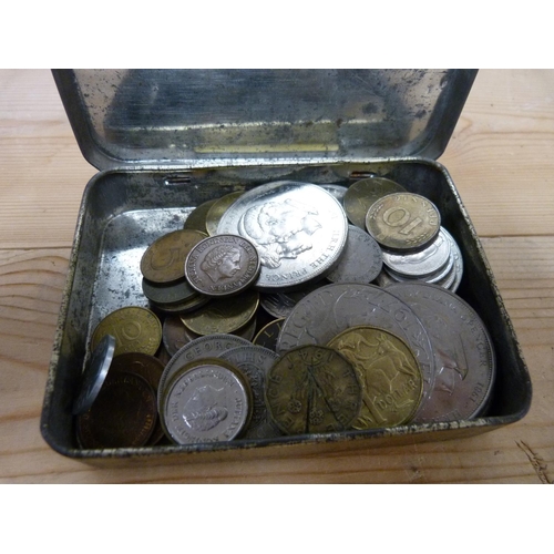 33 - Small tin of miscellaneous world coins.