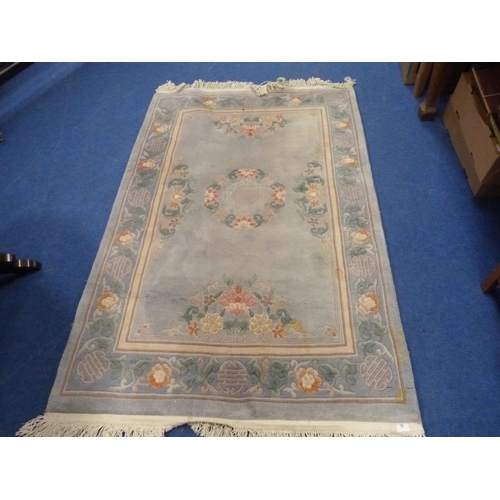 52 - Modern blue and cream Chinese rug
