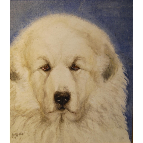 404 - Katharine Coats (Scottish)Pyrenean Mountain Dog, PatouSigned and dated 1914 lower left, watercolour,... 