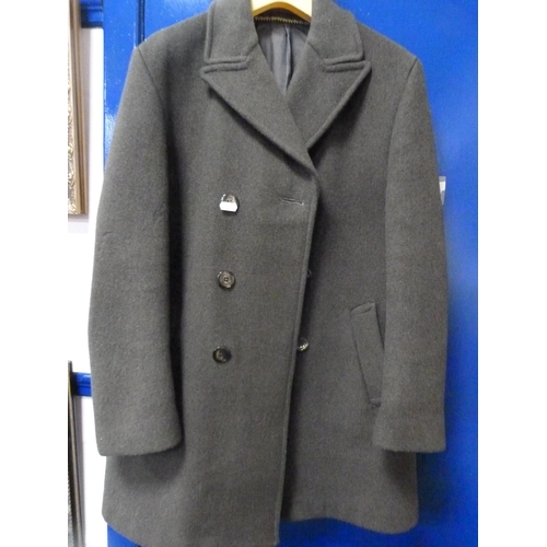 22 - Burberry men's blue duffle coat, size large, and a green Burton's coat.