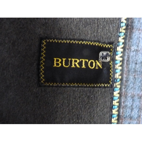 22 - Burberry men's blue duffle coat, size large, and a green Burton's coat.