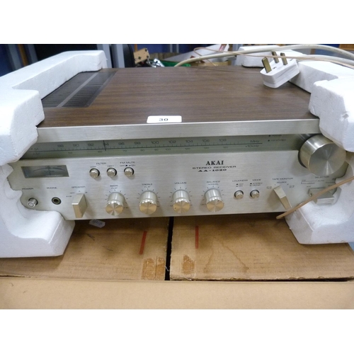 30 - Akai AA-1020 stereo receiver, boxed.