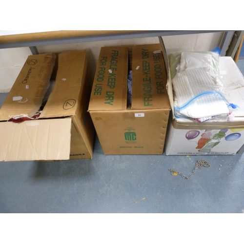 54 - Three boxes containing various items of linen, blankets and bedding etc.