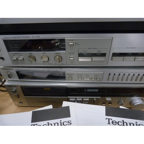60 - Technics SL-D21 direct drive automatic turntable system, Technics RS-M216 tape deck and a Technics S... 