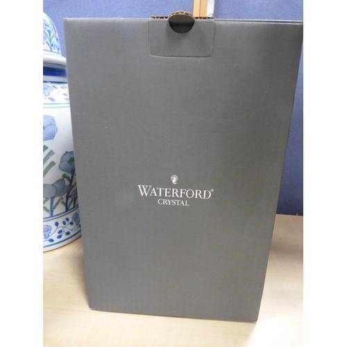 12 - Waterford ship-style crystal decanter with stopper, boxed.