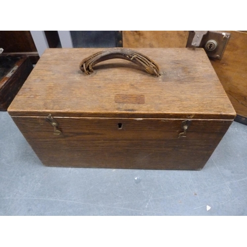 20 - Antique blanket box-style collector's box, marked to the top '15th Life Boys', microscope-style... 