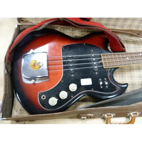 3 - Arbiter electric bass guitar with case.