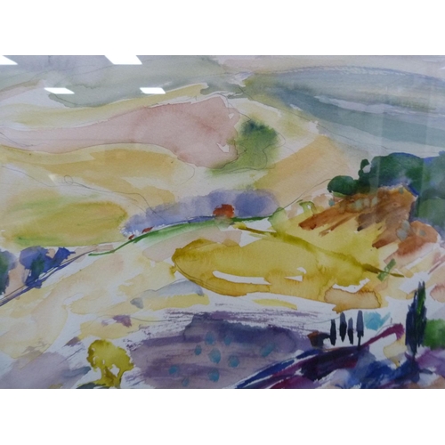 32 - Bella GreenAbstract landscapeSigned and dated in pencil lower right, watercolour.... 