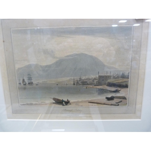 42 - After William DaniellAntique colour print of Stromness, Orkney with fishing boats.... 