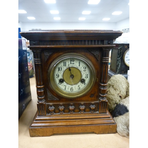 49 - Late Victorian continental mantel clock with fourteen day strike.