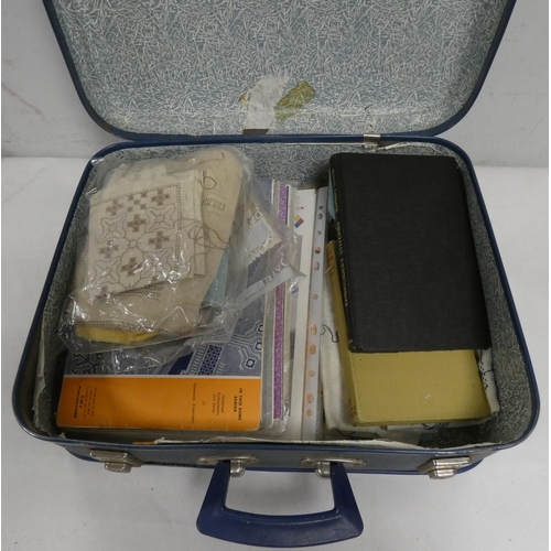 25 - Case containing tapestry patterns, etc.
