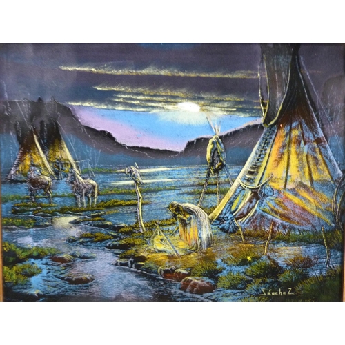 42 - Modern picture by Sanchez depicting an Native American scene.