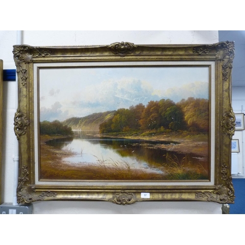 57 - Andrew G KurbisRiver and landscape sceneOil, in a gilt frame.