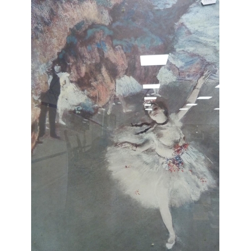 58 - Degas print of a ballerina and a gilt framed wall mirror.  (2)