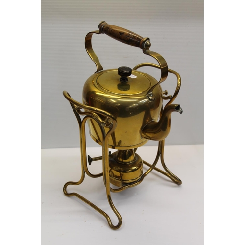 45 - German brass Art Nouveau spirit kettle, maker BW.