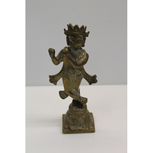 61 - Thai brass model of Krishna, 17cm.