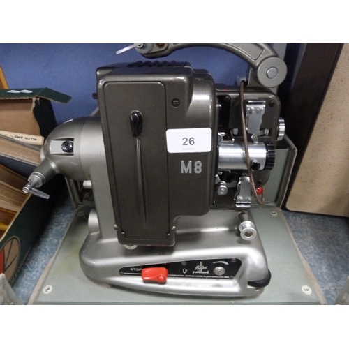 26 - Paillard Bolex M8 cine projector with accessories and fitted case.