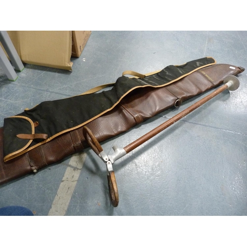 33 - Shooting stick, Parker-Hale gun bag and another gun bag.  (3)