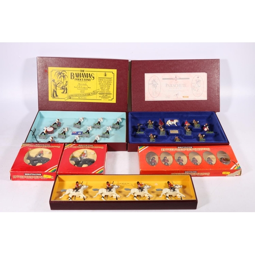 27 - Britains, four painted metal model sets including 5187 (1987) The Bahamas Police Band, limited editi... 