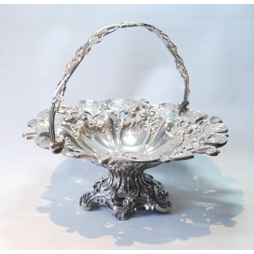 15 - Early Victorian EP circular cake basket, pierced and embossed, by Martin, c. 1840, 32cm.
