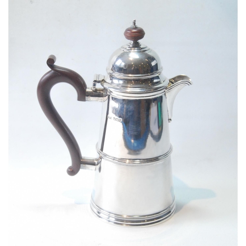27 - Silver hot water pot of early Georgian-style with moulded girdle, by Brook & Sons, (Sheffield) 1... 