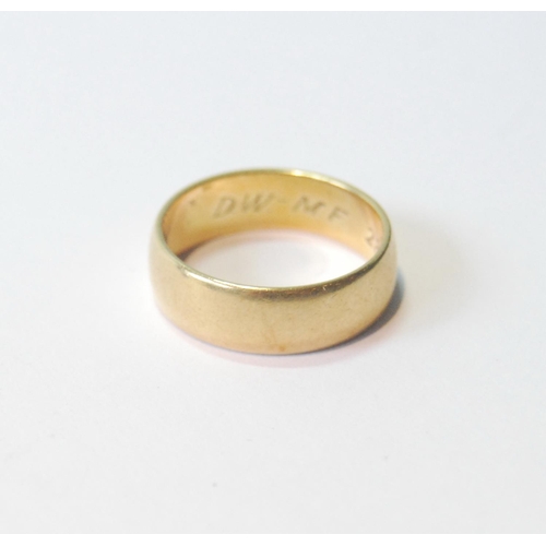 33 - 18ct gold bang ring, 5.5g, size M.