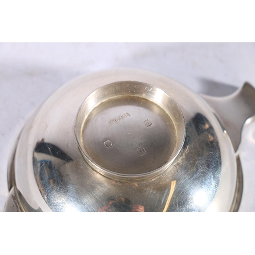 34 - Scottish sterling silver Quaich of plain circulare form, the handles initialled A,B, maker J.R and W... 