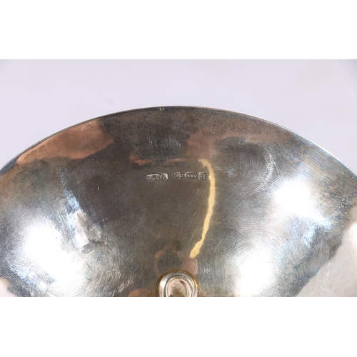 47 - Danish silver pedestal fruit dish by Georg Jensen, the circular bowl supported on a tapering column ... 