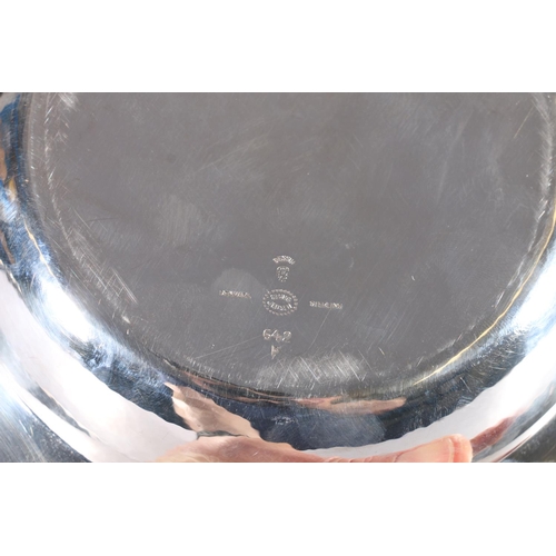 48 - Danish silver round shallow bowl, underside stamped number 642F, Georg Jenson Denmark sterling Dessi... 