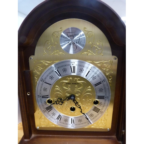 17 - Tempus Fugit triple train mantel clock retailed by John Morley.