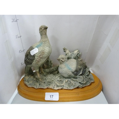 17 - Three Border Fine Arts animal figure groups to include grouse, 'Family Life Collection' duck group a... 