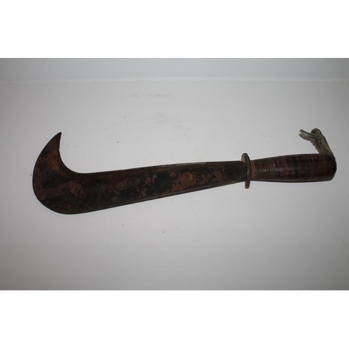 29 - Crudely fabricated harvest tool, 43cm